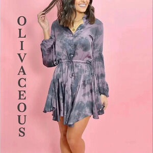 NWT ”Olivaceous” Deep Purple/Pinkish tie dye In‎ The Mood Dress size S